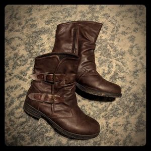 Brown Moto Boots